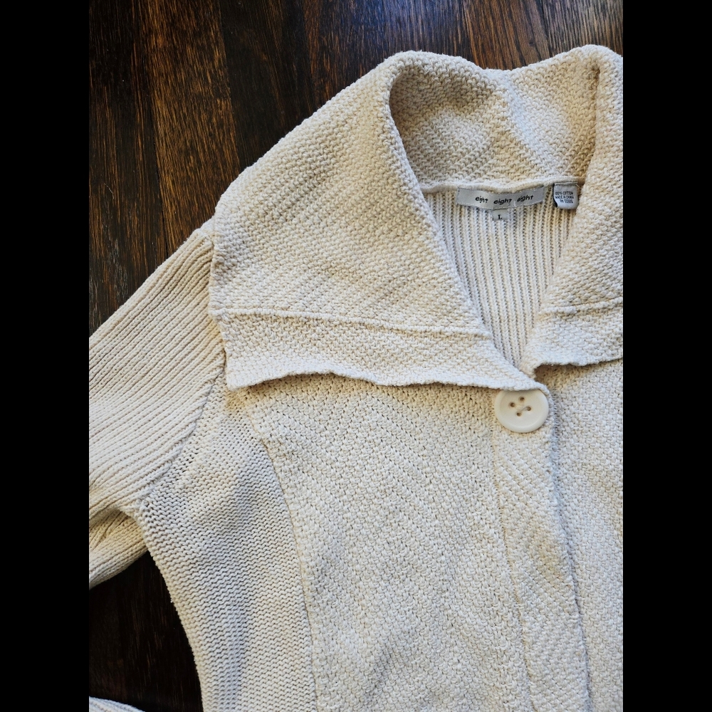 Oversize Collar Cotton Lagenlook Cottagecore Eight Eight Eight Sweater Size L